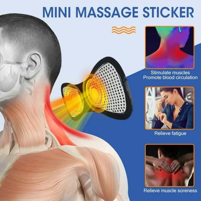 EMS Mini Neck Massager, Lymphatic Drainage Massager, Portable Mini Back Massage Device For Neck Shoulder Back Waist, Remote Control With 8 Modes 19 Levels Adjustable & 5pcs